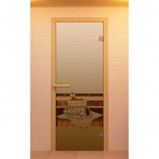 Дверь для сауны, серия "Банный вечер", стекло бронза матовая
